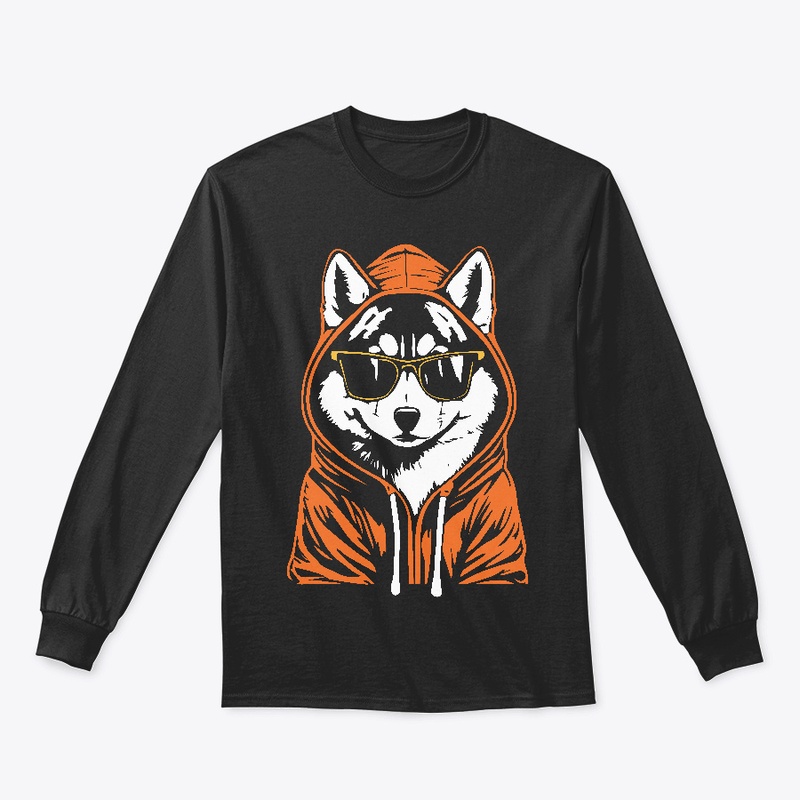 Funny Siberian Husky Dog with Glasses