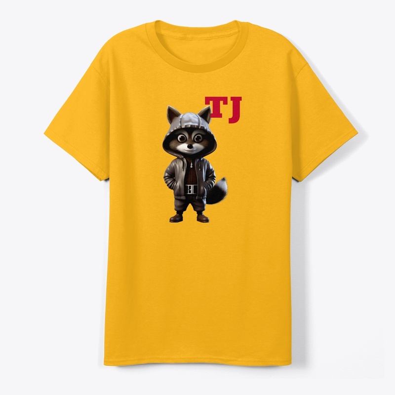 TJ leather hoodie racoon