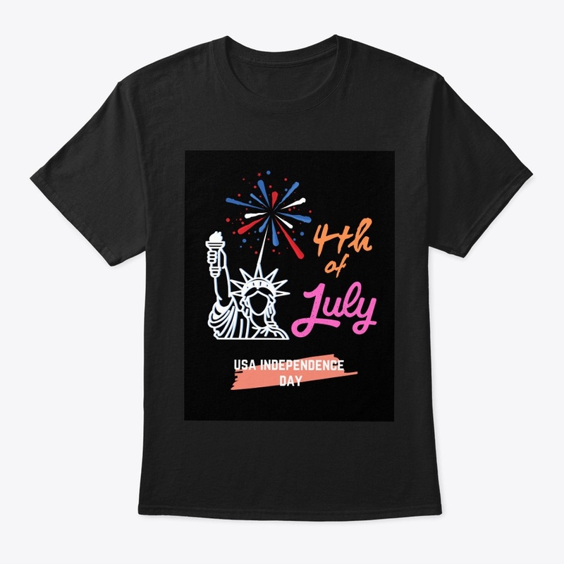 "USA Independence Day" Black T-shirt