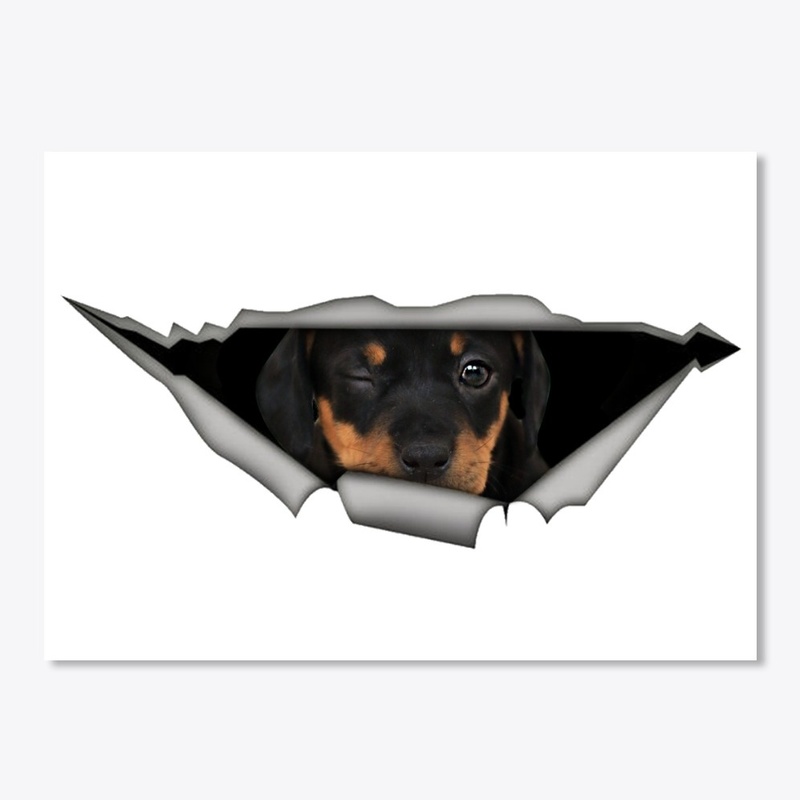 Puppy Black Tan Coonhound, decal car