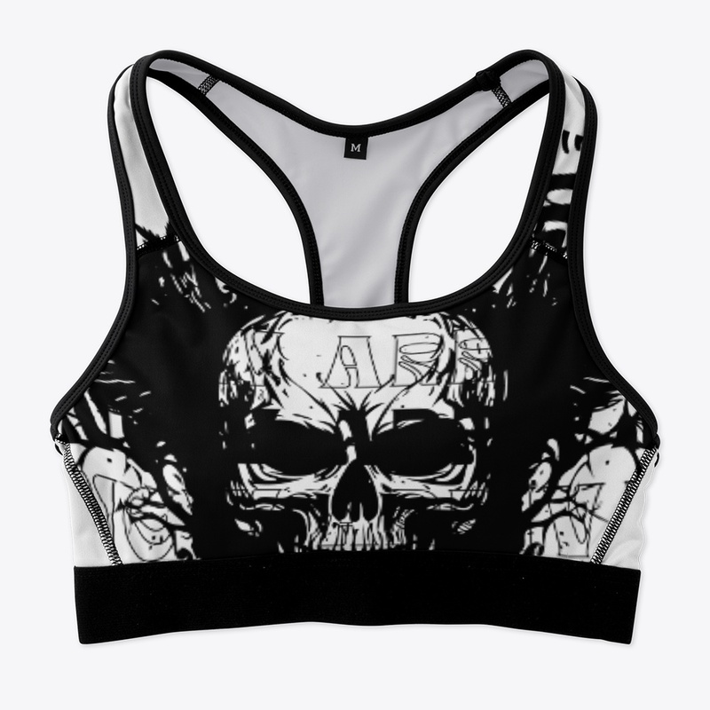 Rock 'n' Roll Skull Print Bra