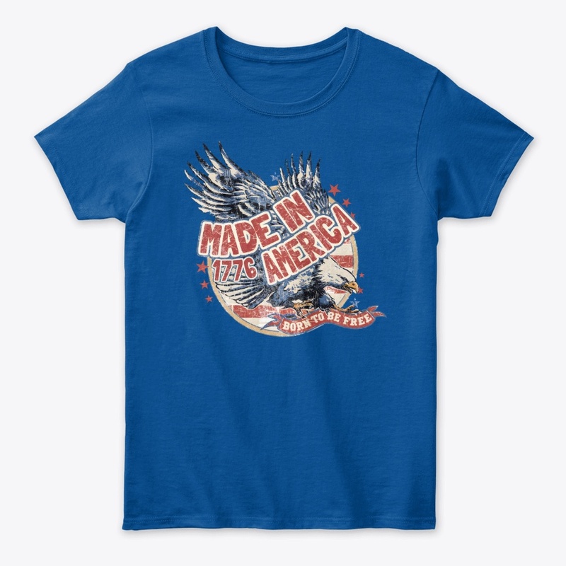 Made in America Born To Be Free Ladies's