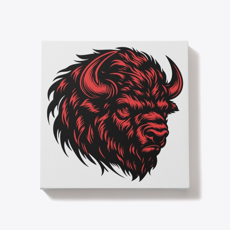 Angry Bison Head Design
