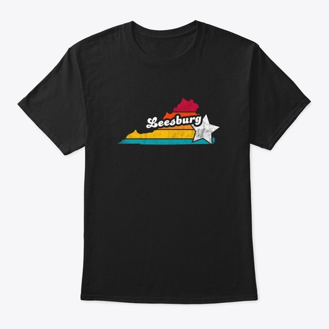Leesburg Virginia Vintage Distressed Sou Black T-Shirt Front
