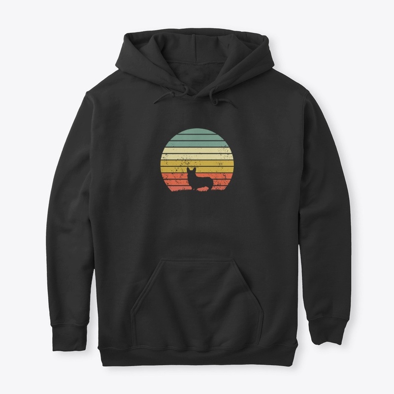 Retro Corgi Dog Puppy Lover Sunset