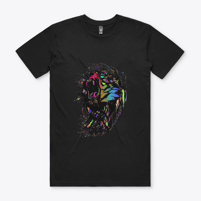 Wolf Leaping Splash of Color Neat Design
