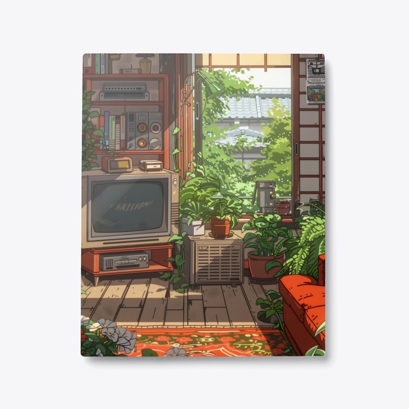 Metal Print Vintage Living Room