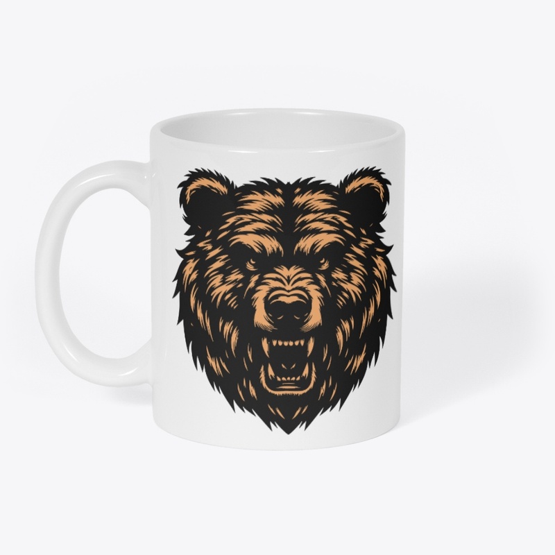 Angry Bear Head Design