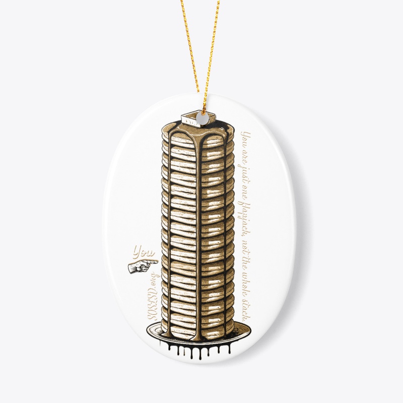 Flapjack Stack ornament in sepia