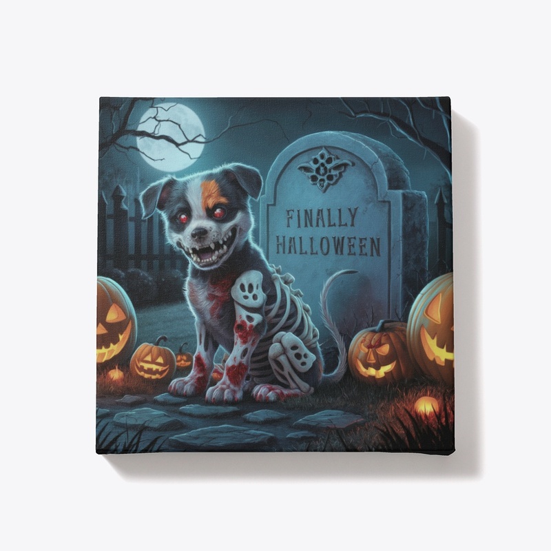Finally Halloween Zombie Dog Art