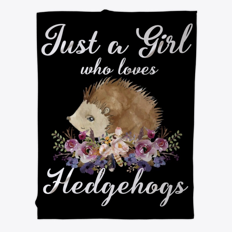 Girl Loves Hedgehogs Watercolor Style