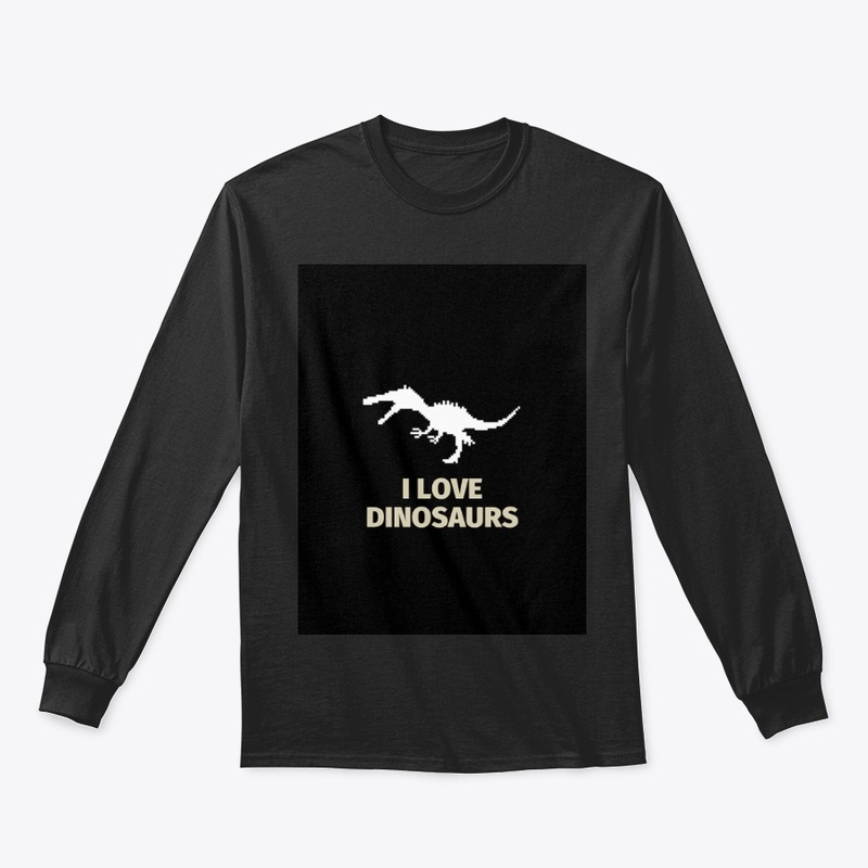 Pixel Art Dinosaur 3 Black