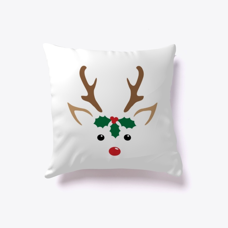 Cute Reindeer Face Christmas Motif