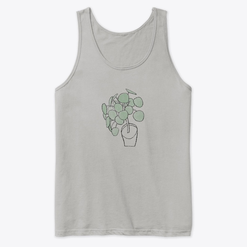 Pilea peperomioides Houseplant Drawing