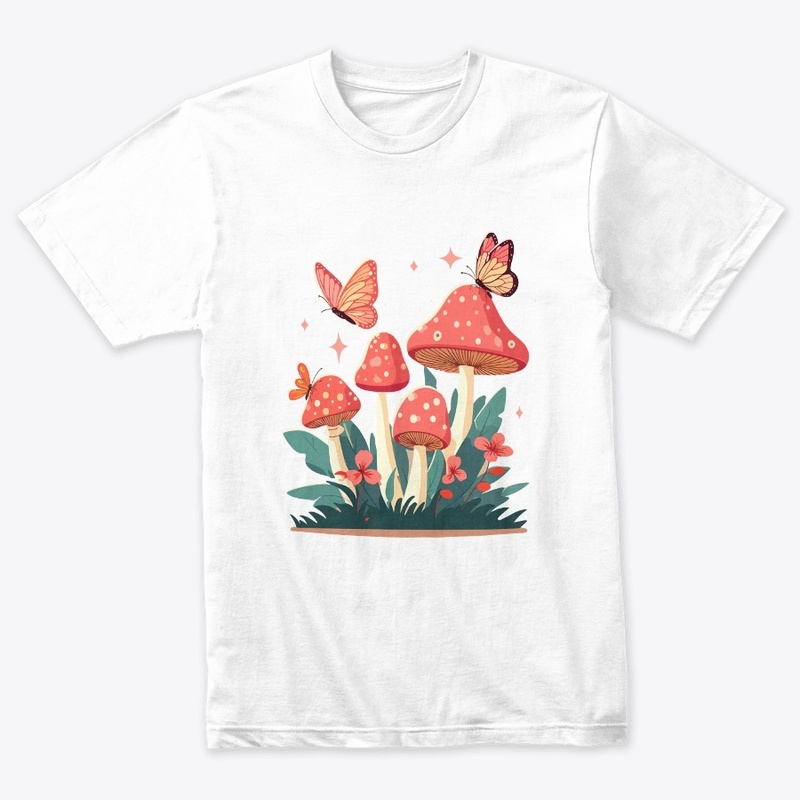 Mushroom and Butterfly T-Shirt