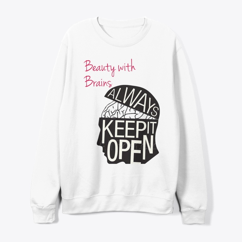 Beauty with brain tshirt design 
