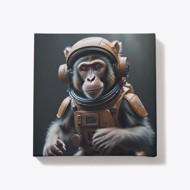 A monkey in a spacesuit
