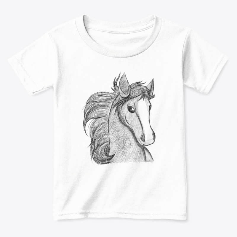 Horse Headshot Sketch Kids Tee