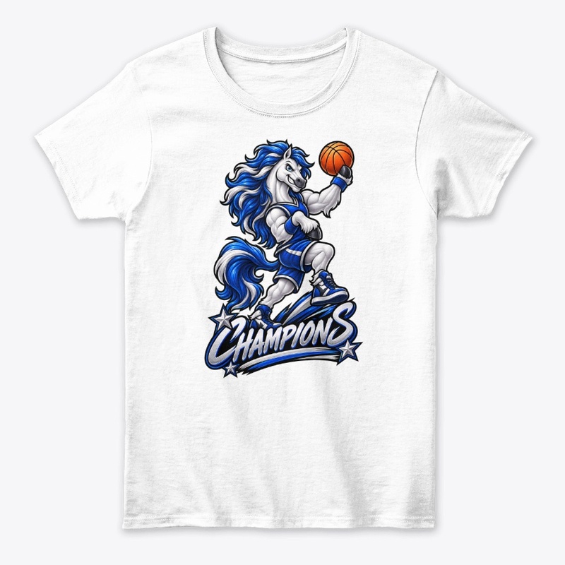 Powerful Horse Basketball Mascot 
