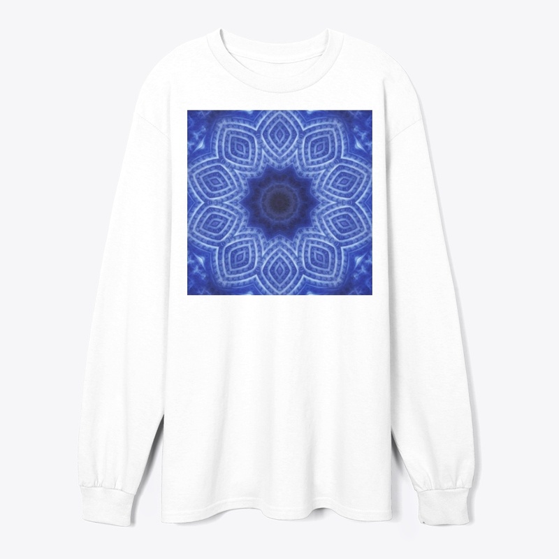 Blue and White Striped Kaleidoscope 