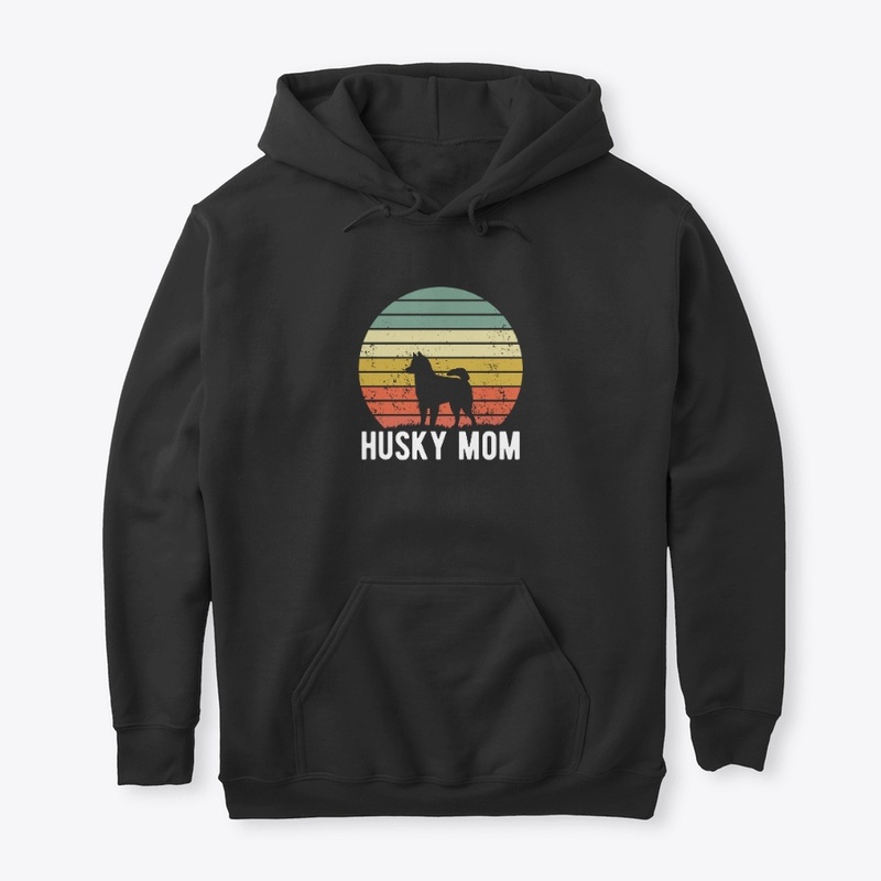 Husky Mom Retro Sunset Dog Lover