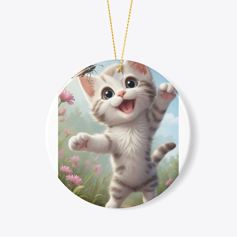 kitten chase a butterfly
