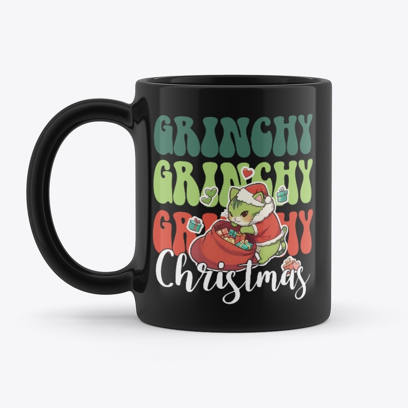 Grumpy Christmas, retro meowy catmas