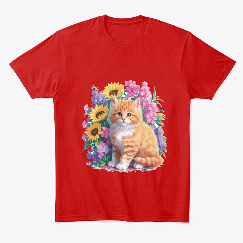 Kitten Amid the Cherry t-shirt design