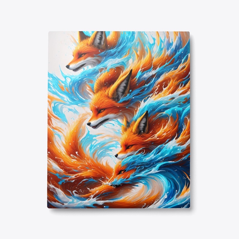 Whimsical Oceanic Fox Waves