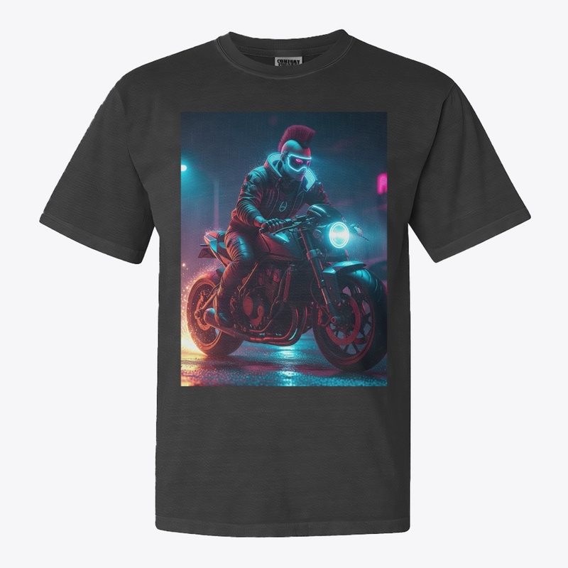 Cyberpunk Motorcyclist