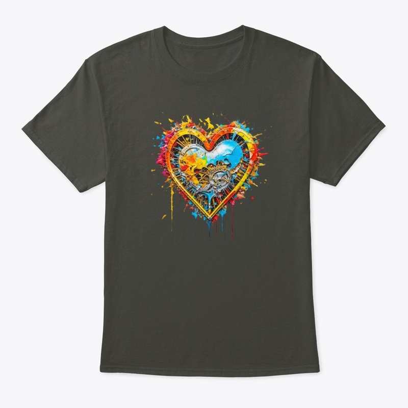 Color splashed steampunk heart