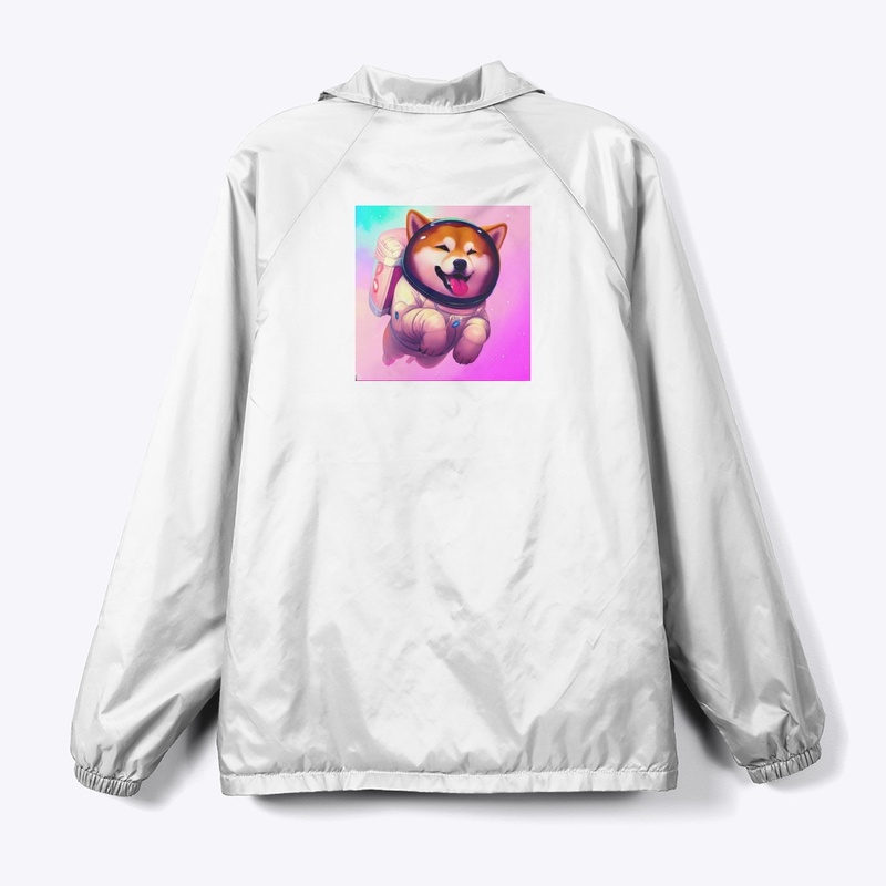 Cute happy shiba inu astronaut