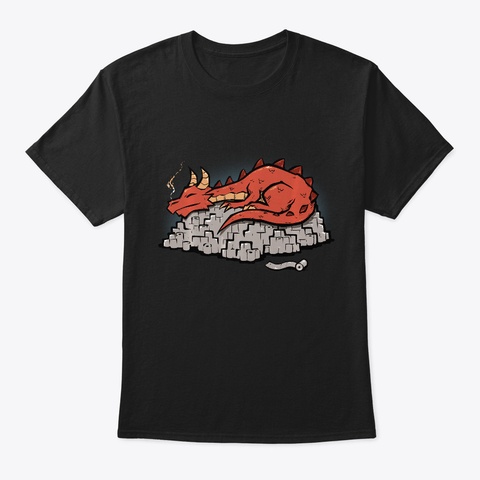 Toilet Tissue Dragon   Hoarder T Shirt Black T-Shirt Front