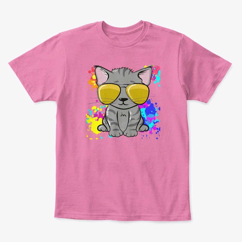 Baby cat w/shades in color splash-Kids