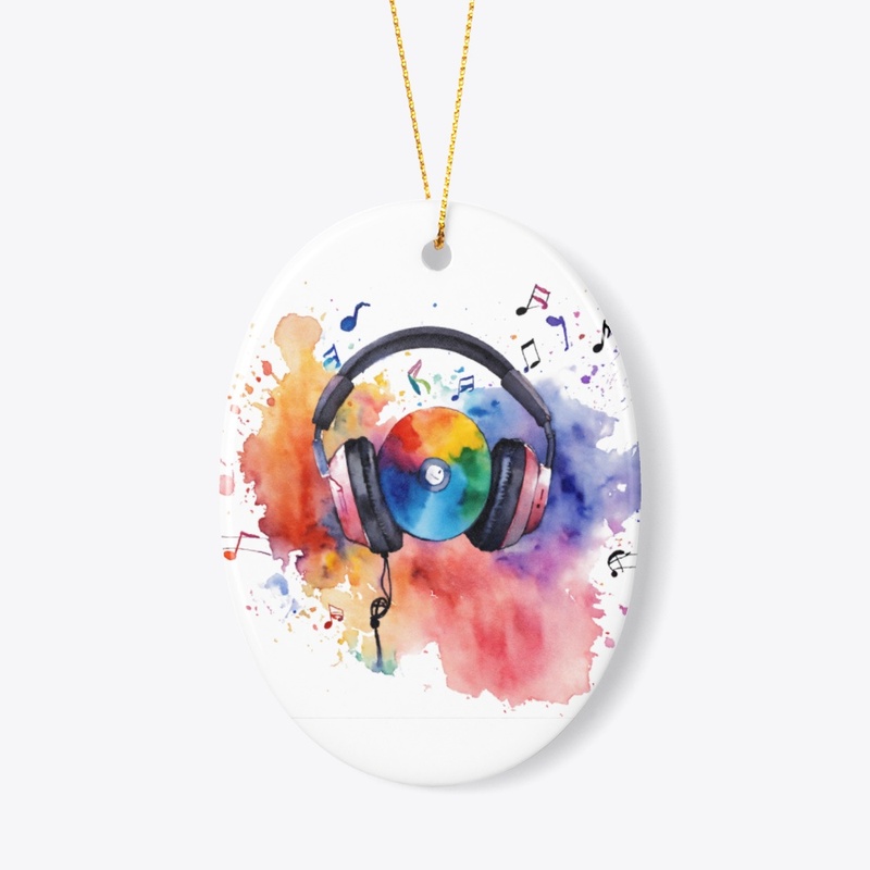 Musical vibes watercolor headphones