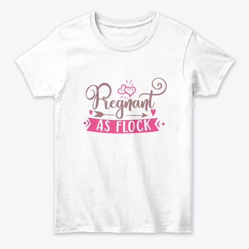 Pregnant As Flock Funny Flamingo T-Shirt