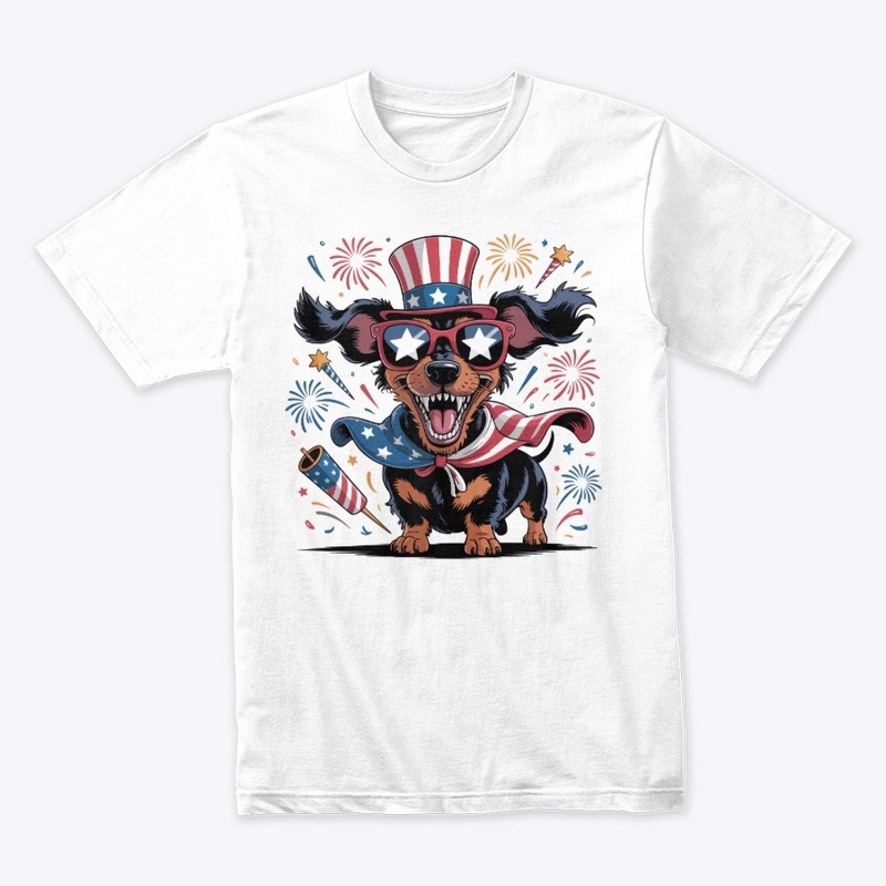 Patriotic Dachshund Dog 4th July USA 