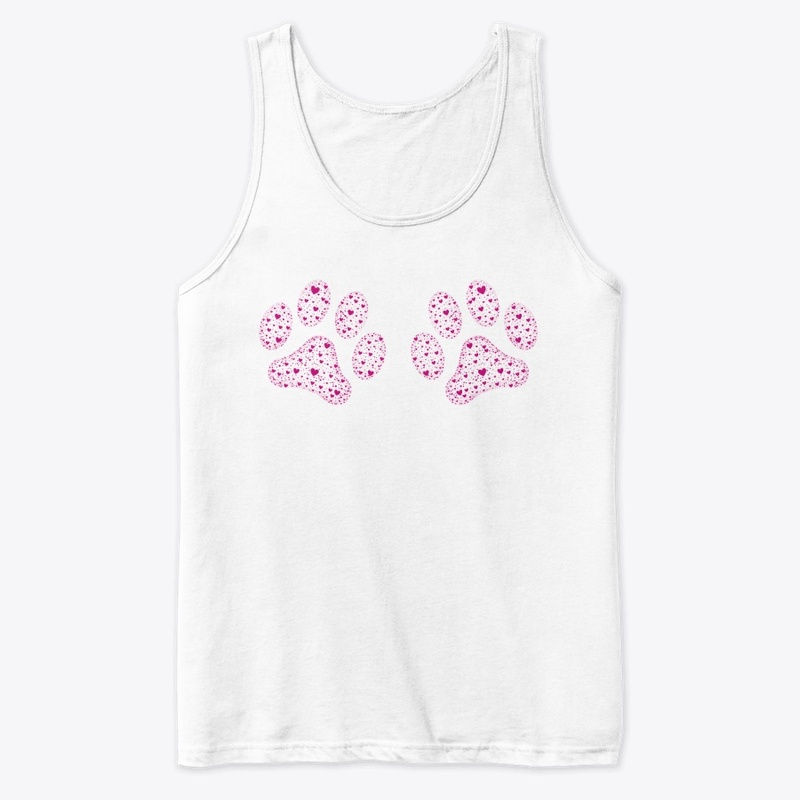 Pink Animal Paws with Hearts