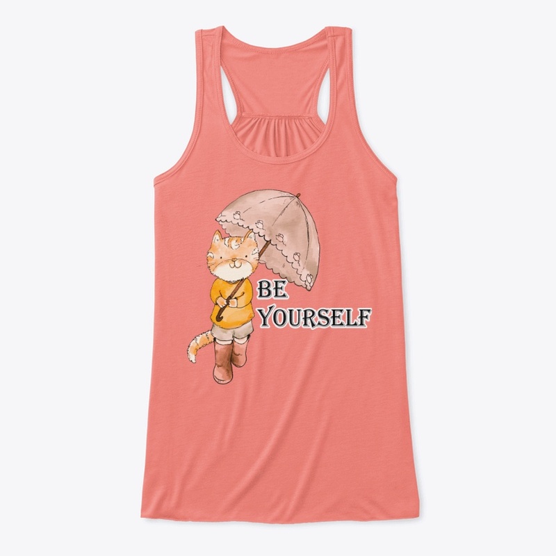 Be yourself- cat with umbrella