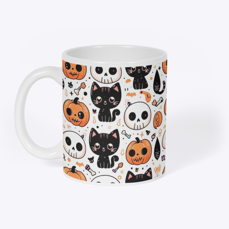 Whimsical Halloween kitty party Mug 