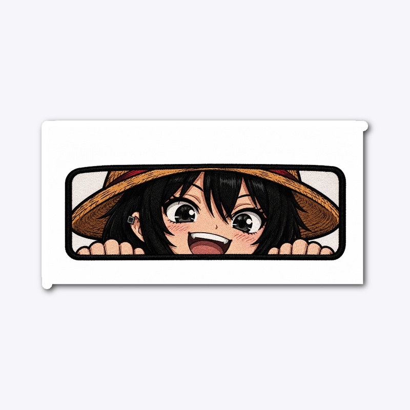 Straw Hat Anime Peeker Sticker