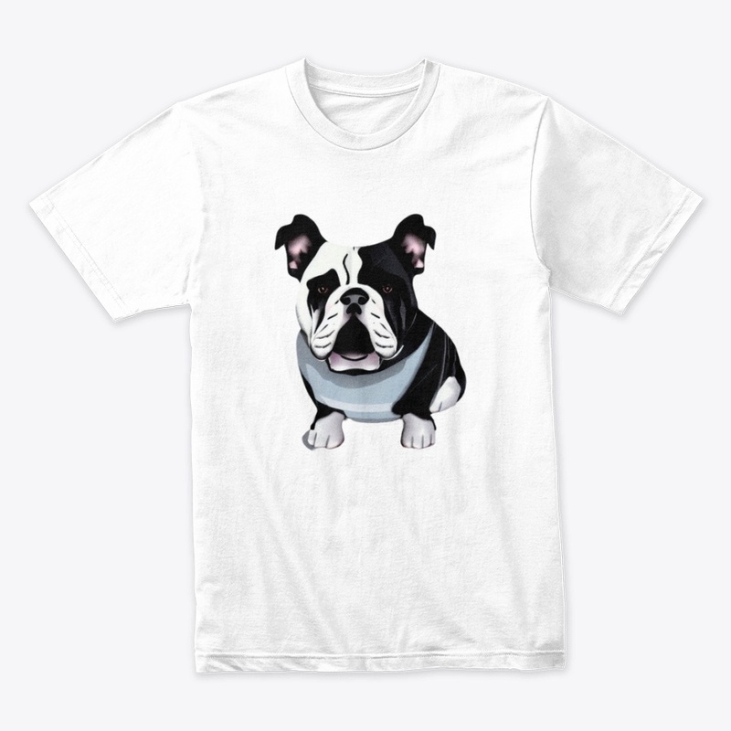Dog bulldog sitting illustration