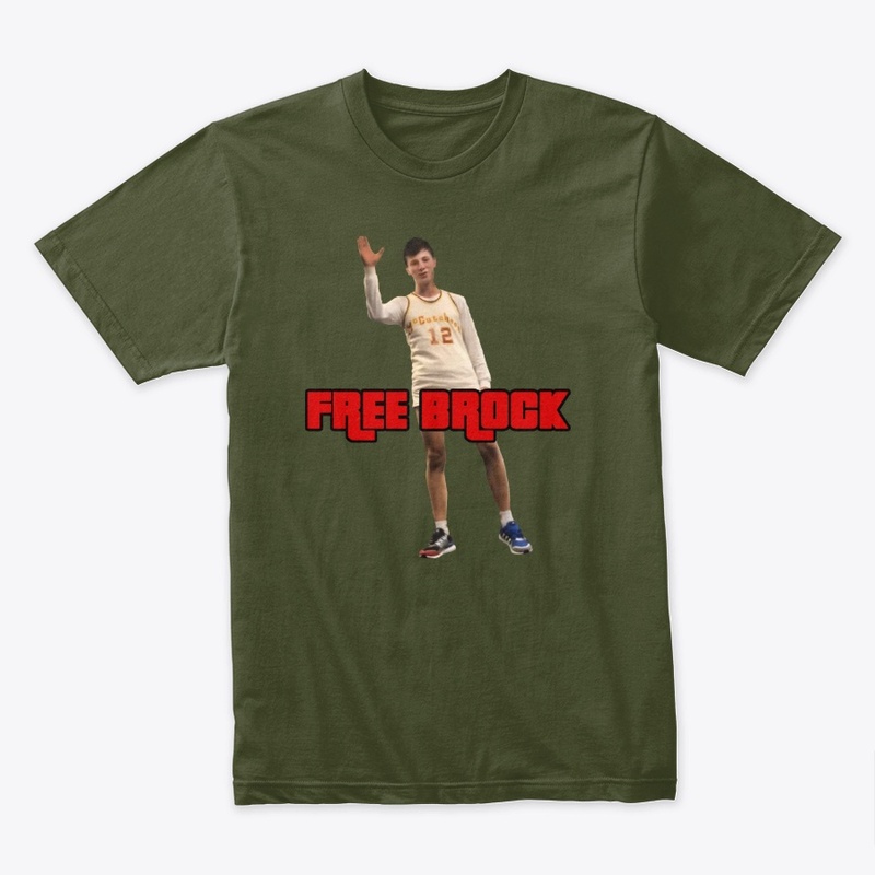 FREE BROCK in Red Lettering