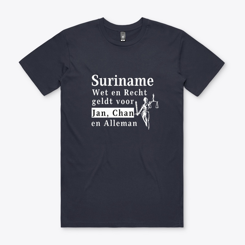 T-Shirt Slogan Wet En Recht NAVY