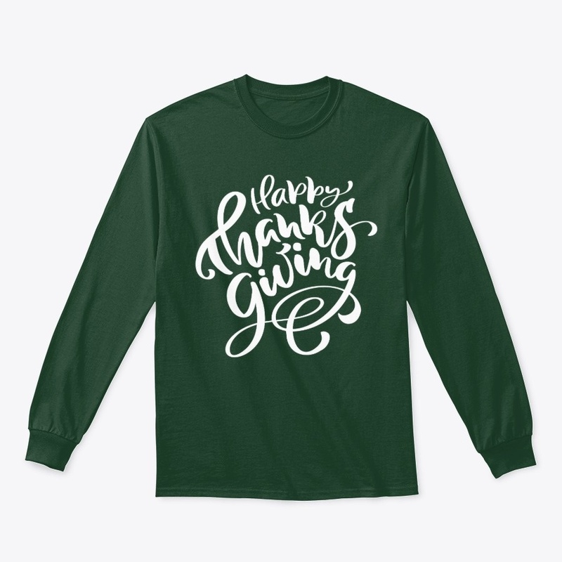 Happy Thanksgiving Calligraphy Long Tee