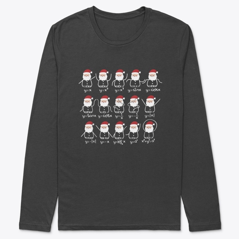Math Teacher Christmas Santa Hat Shirt