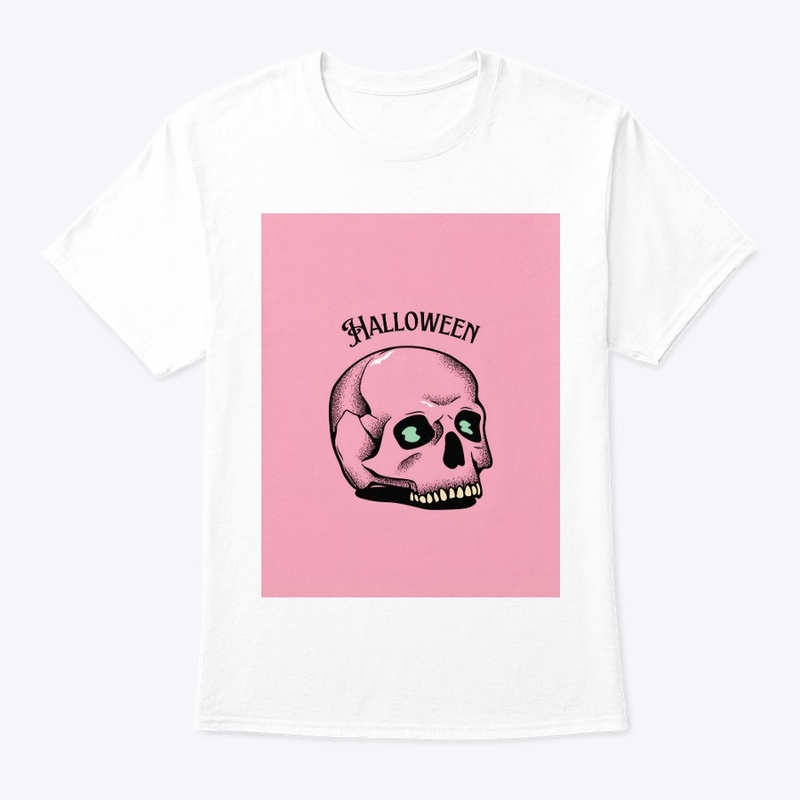 Pink Skull Gothic lattering Scary tshirt