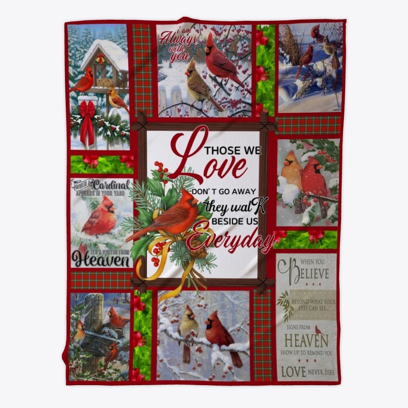 Northern cardinal bird lovers blanket