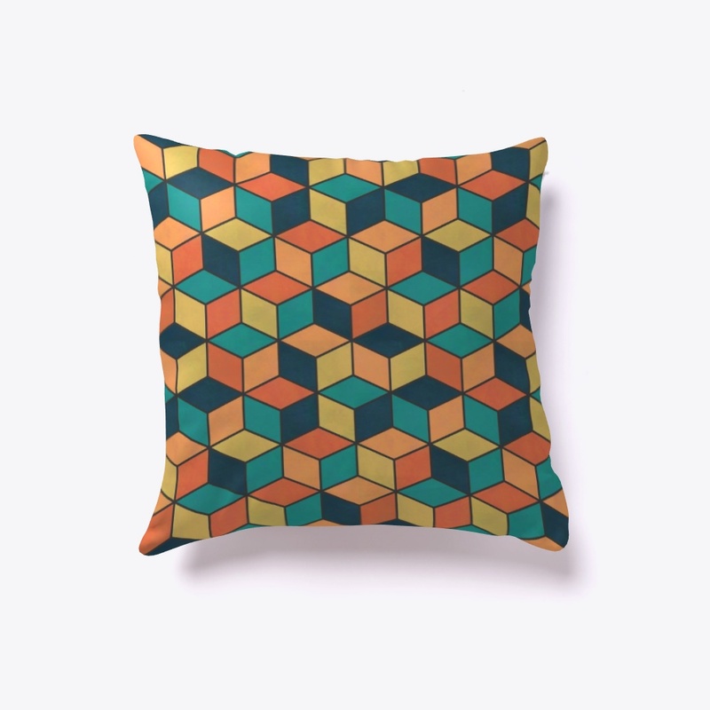 Colorful Cube Abstract Pattern Hexagons 