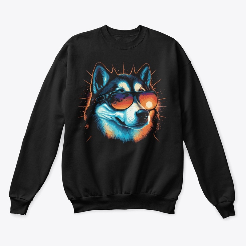 jackofallarts husky with sunglasses